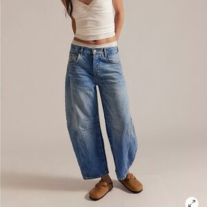 We The Free Good Luck Mid-Rise Barrel Jeans - wash/ultra light beam